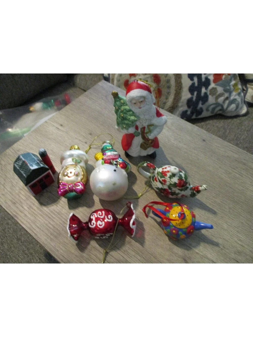 Vintage Blown Glass and Whimsical Holiday Tree Ornament Lot 8pc